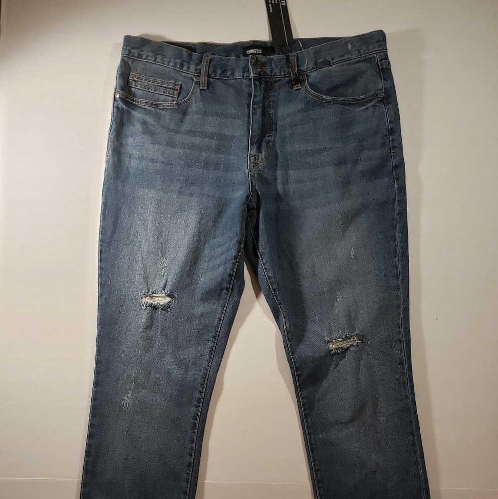 NWT Men's Commerce Distressed Slim-fit Jeans
